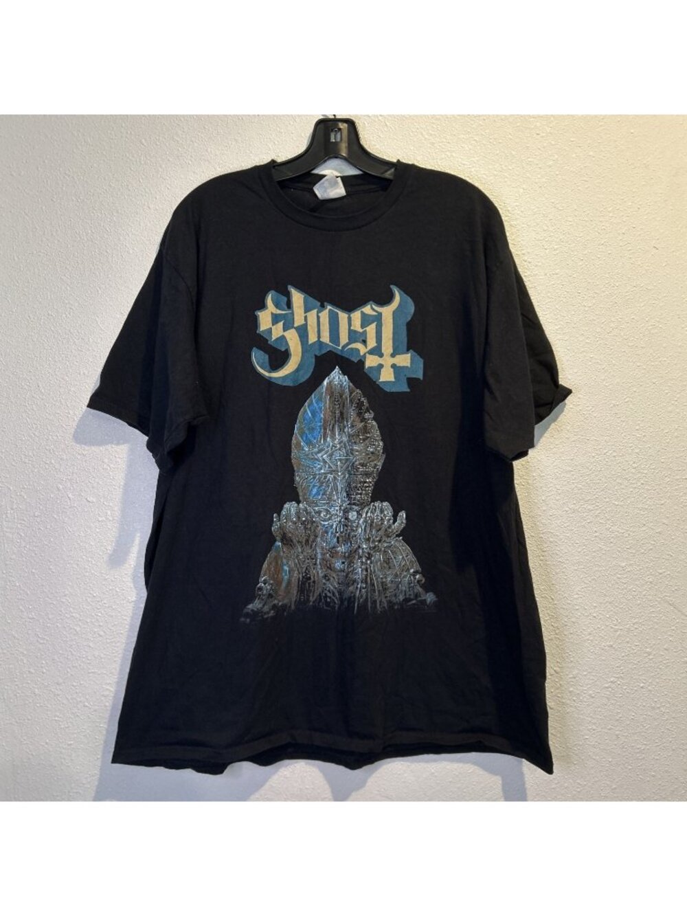 Ghost Black Graphic Band Tee Blue Bishop Skull 2XL